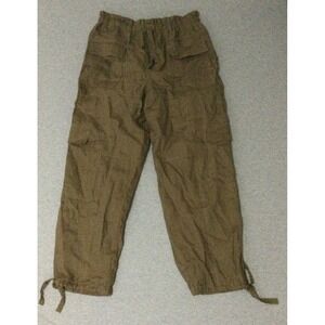 Magaschoni deep olive women SZ Large 100% Linen pants